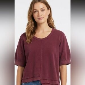 Wilt Women's Deep Burgundy Crew Neck Sweater